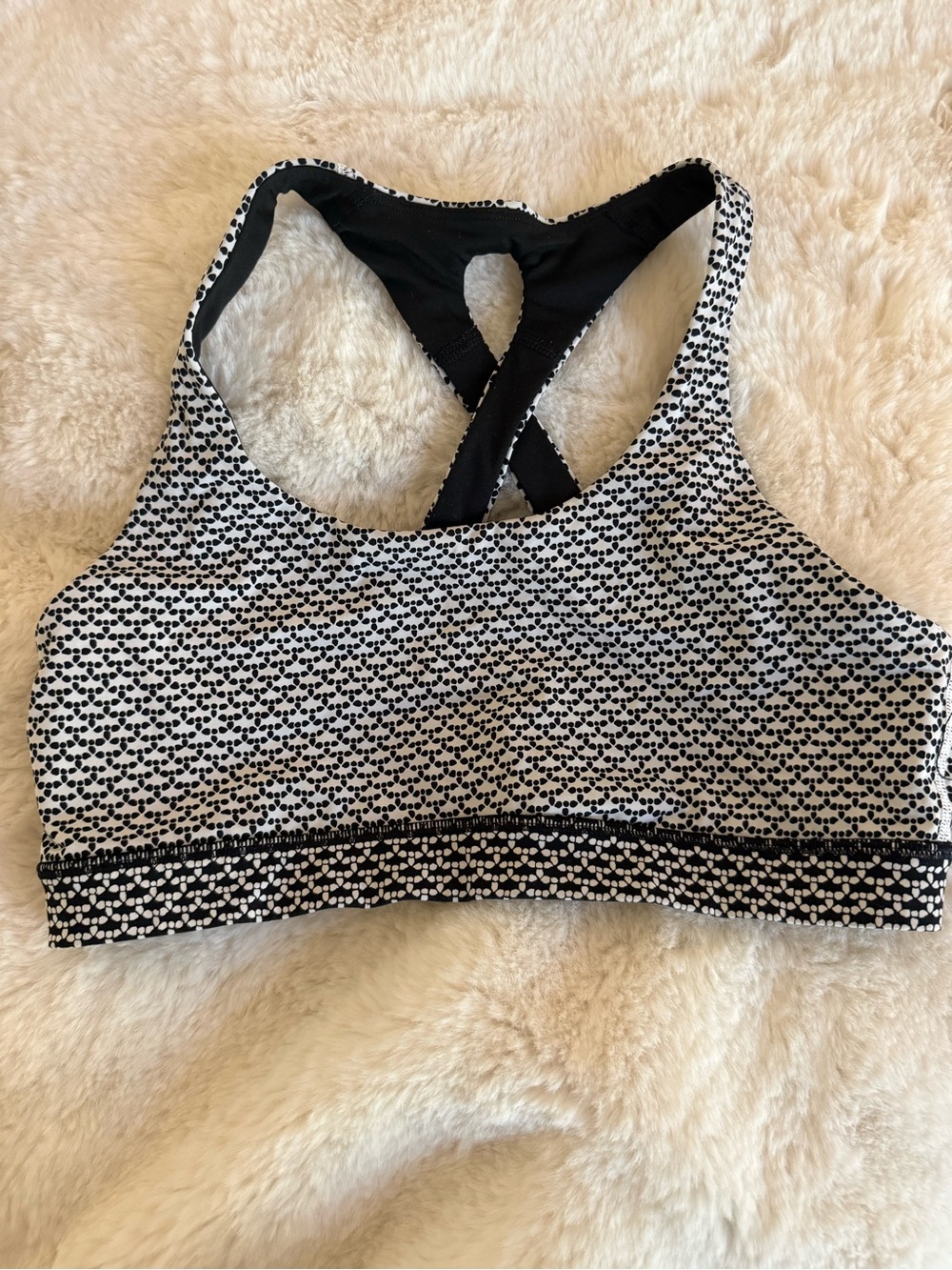 lululemon athletica Black & White Micro Dot Racerback Sports Bra